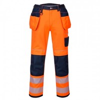 PW3 Hi-Vis Holster Work Trouser Orange/Navy Short Fit