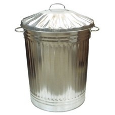 Galvanised 90 litre dust bin