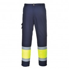 Hi-Vis Two Tone Combat Trousers Yellow/Navy Tall Fit